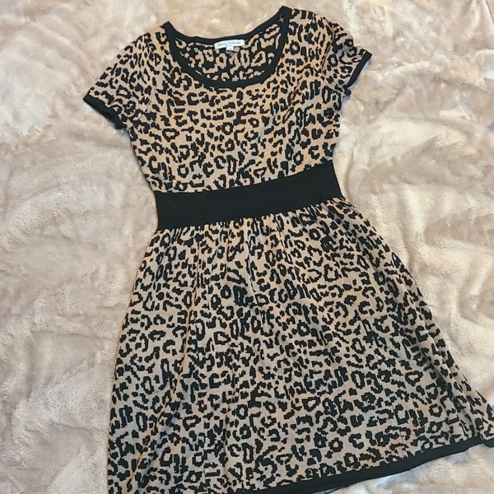 Leopard Print Sweater Dress